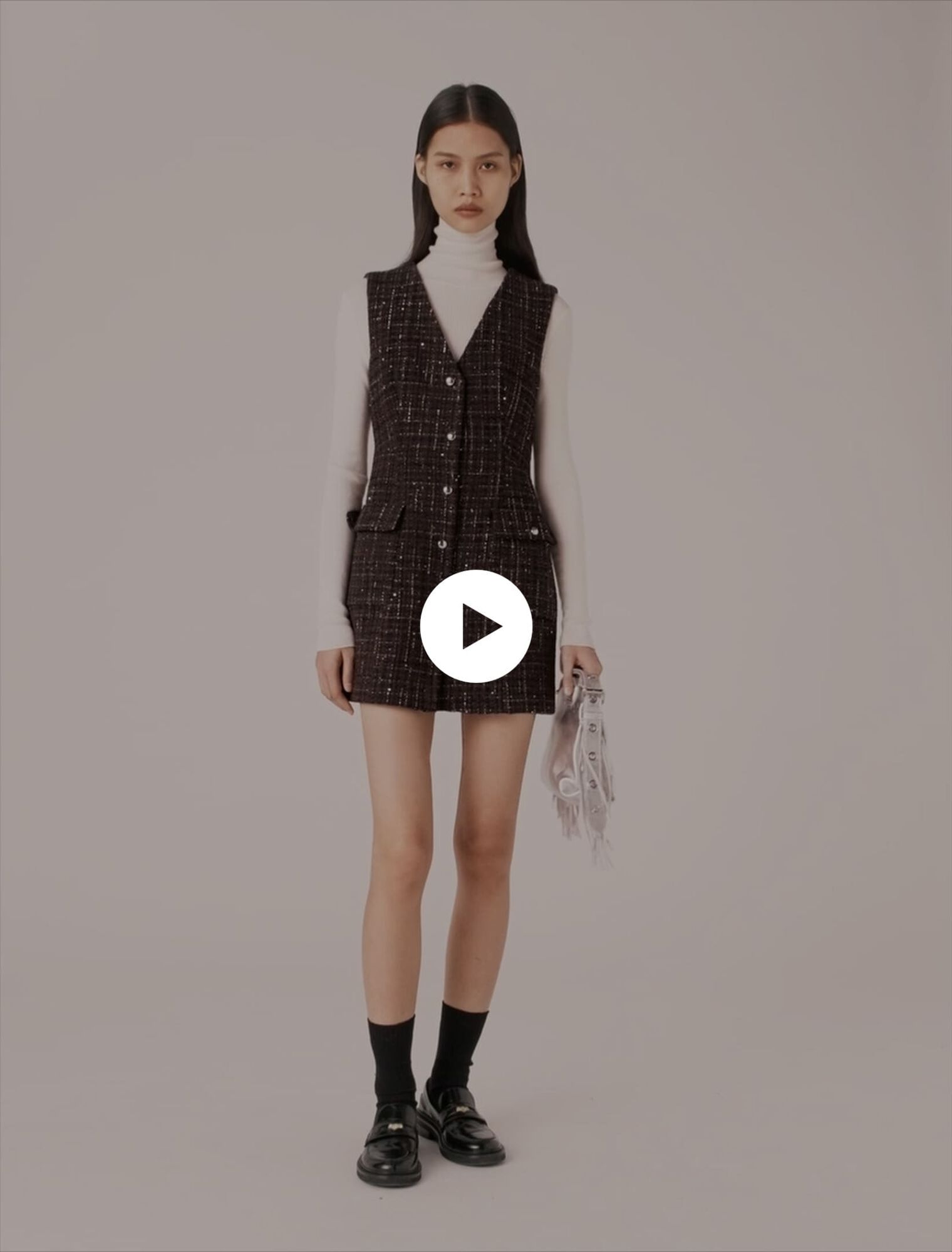 Abito corto in tweed