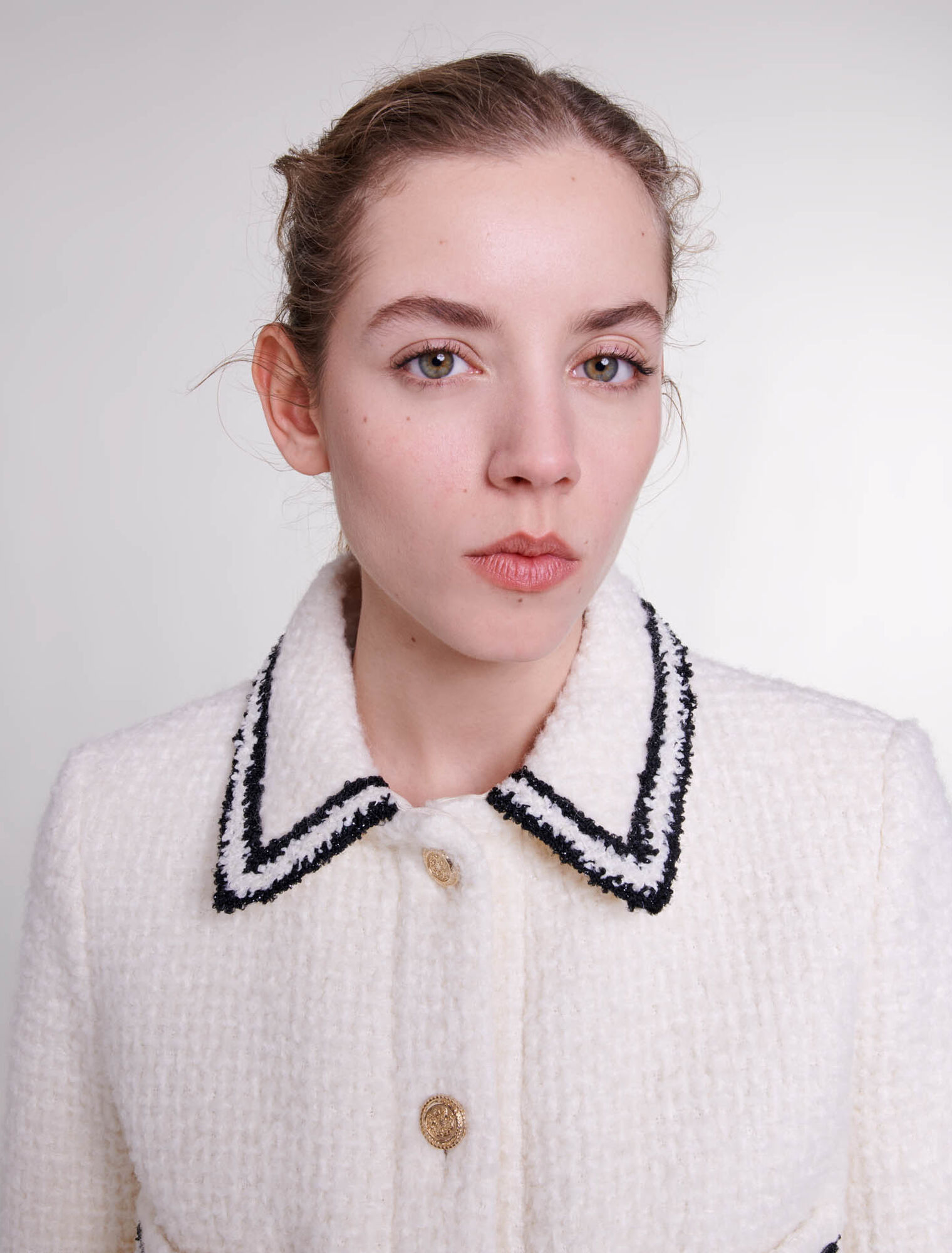 Giubbotto stile tweed contrastante