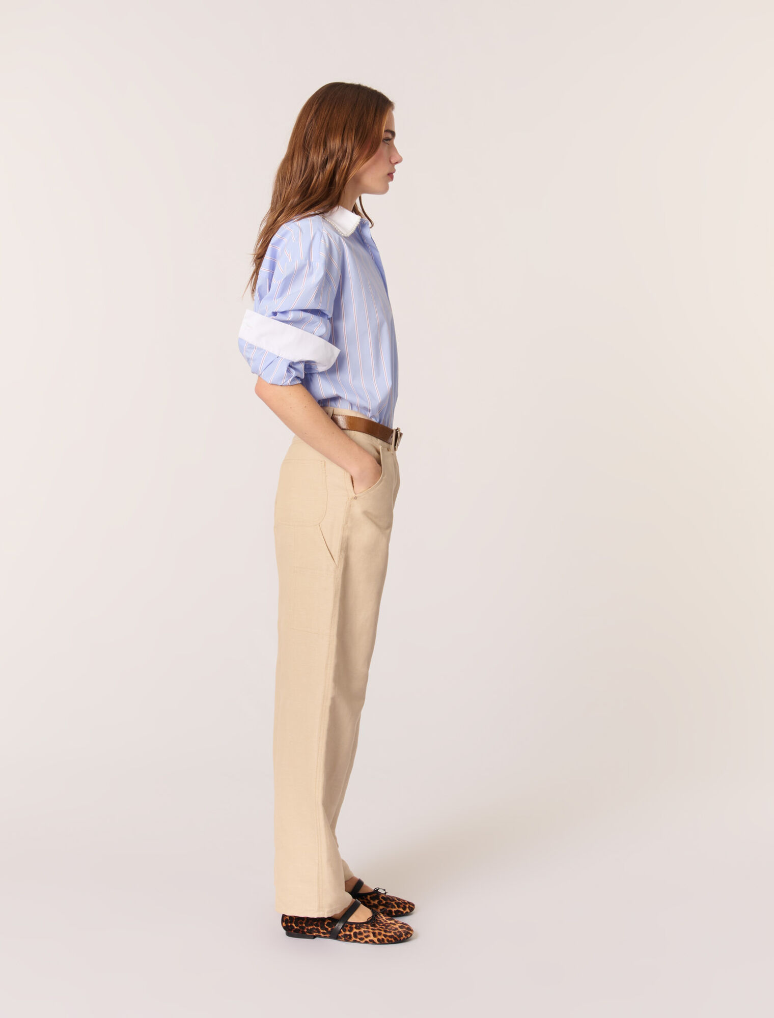 Pantaloni da tailleur lino e cotone