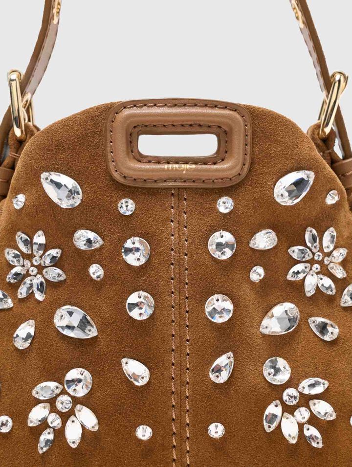 Borsa Miss M in micro suede con strass