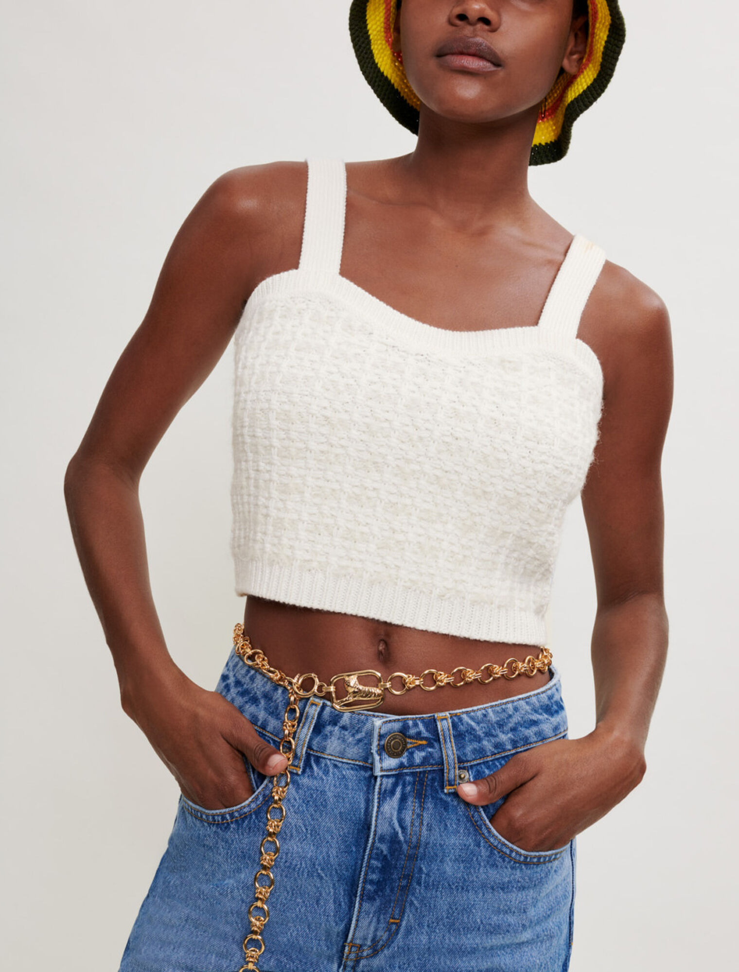 Reggiseno a rete in stile tweed