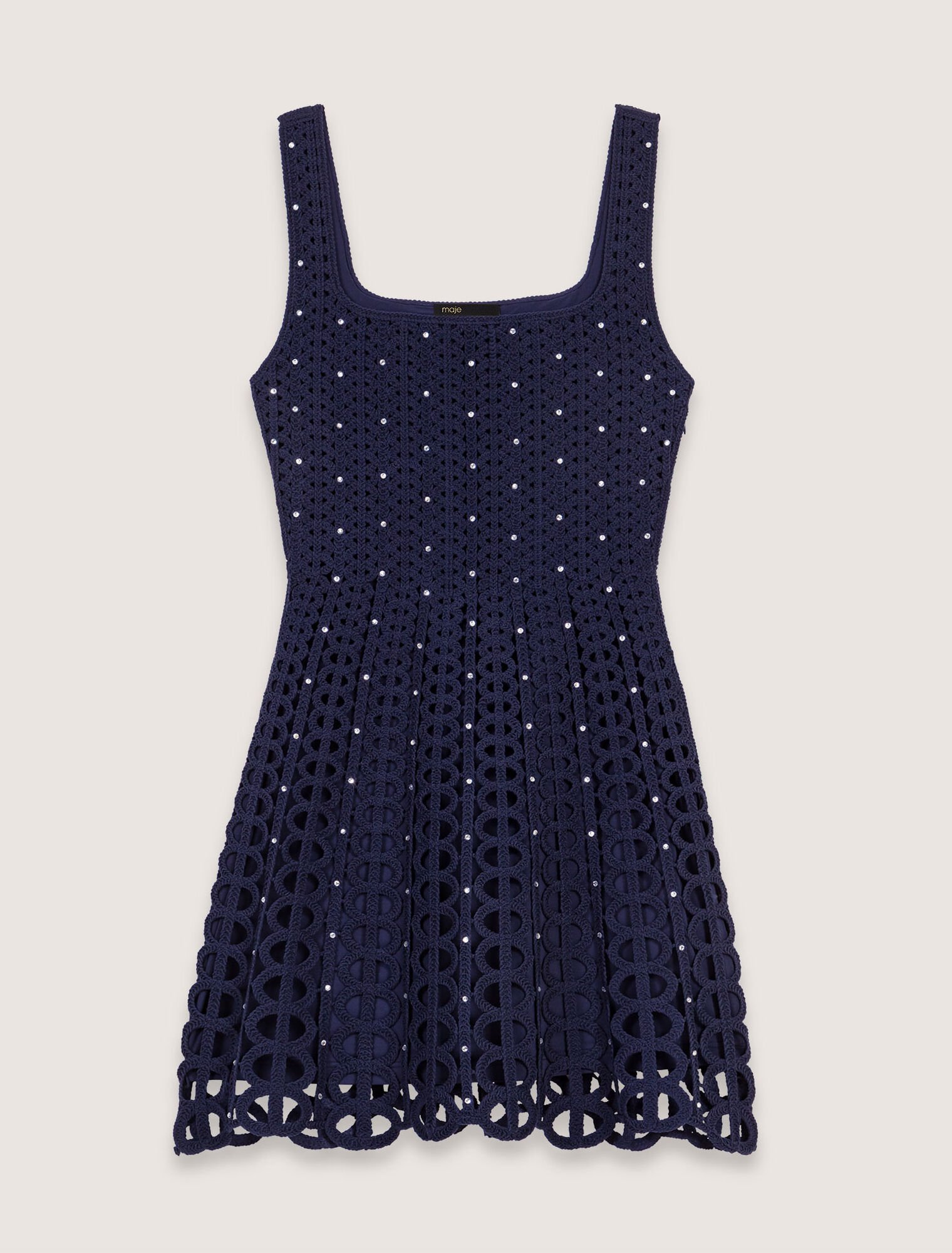 Abito corto in crochet glitterato