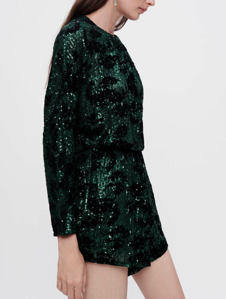 Tuta pantalone in paillettes