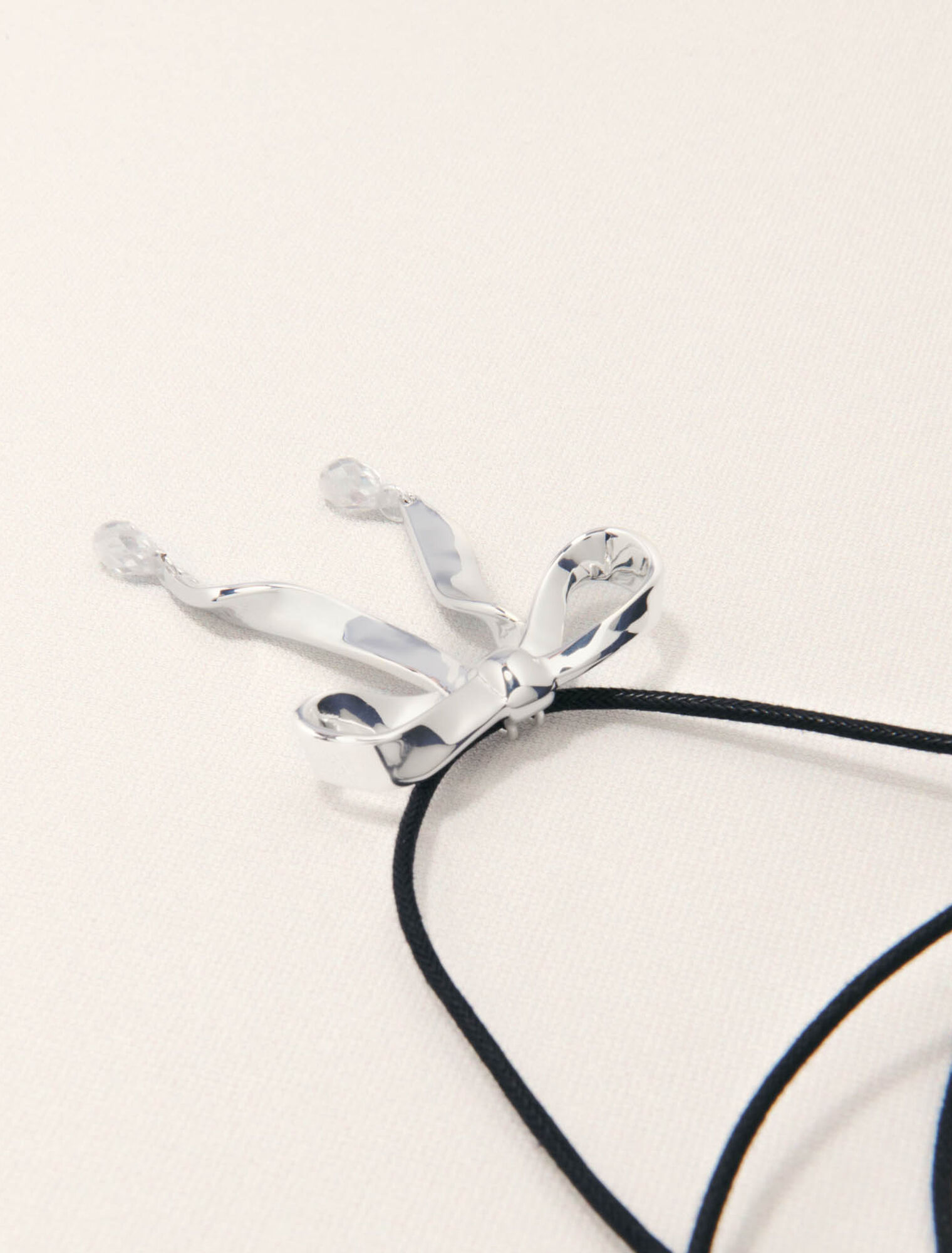 Collana fiocco argentato da legare