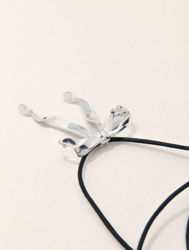 Collana fiocco argentato da legare
