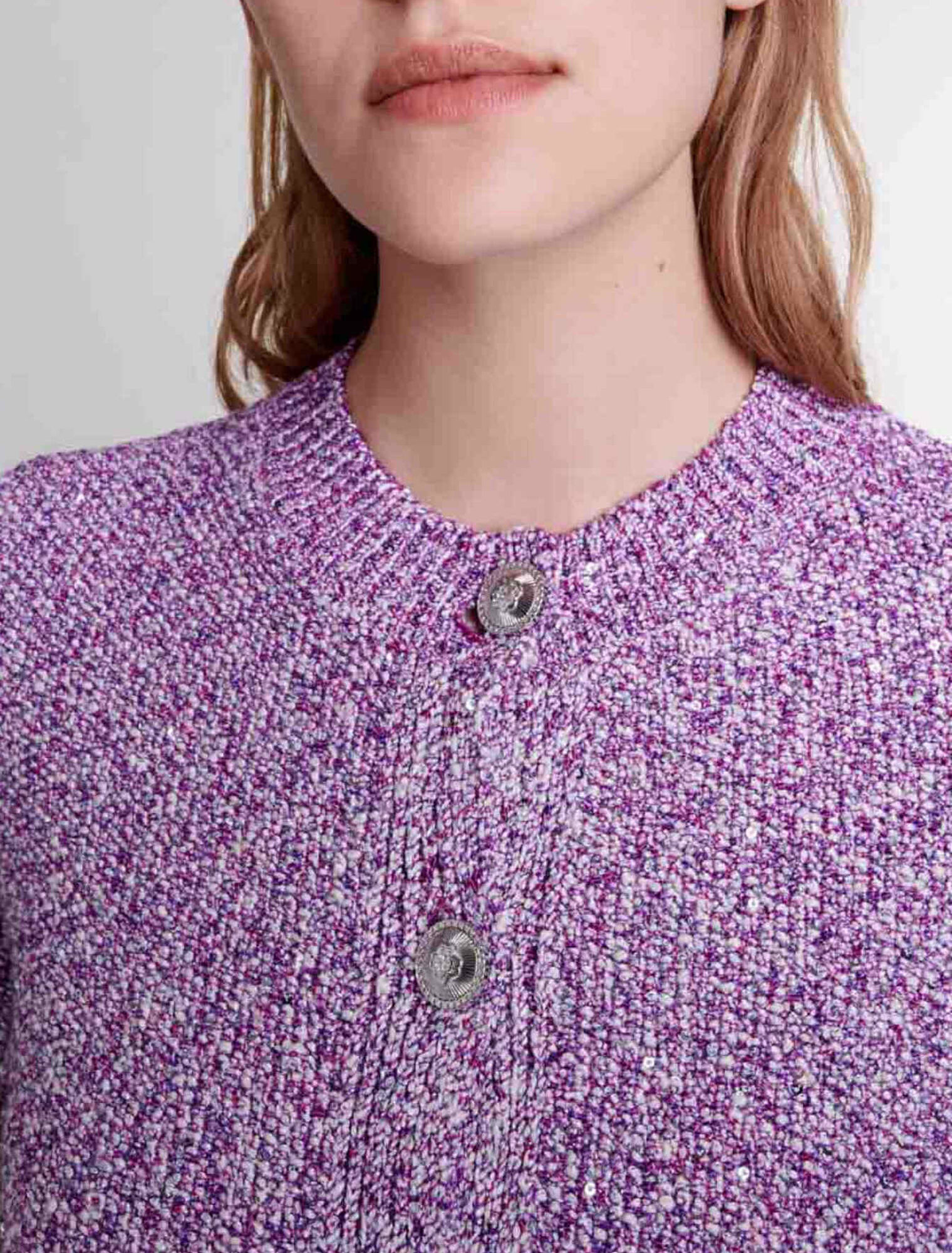 Cardigan in maglia con lustrini