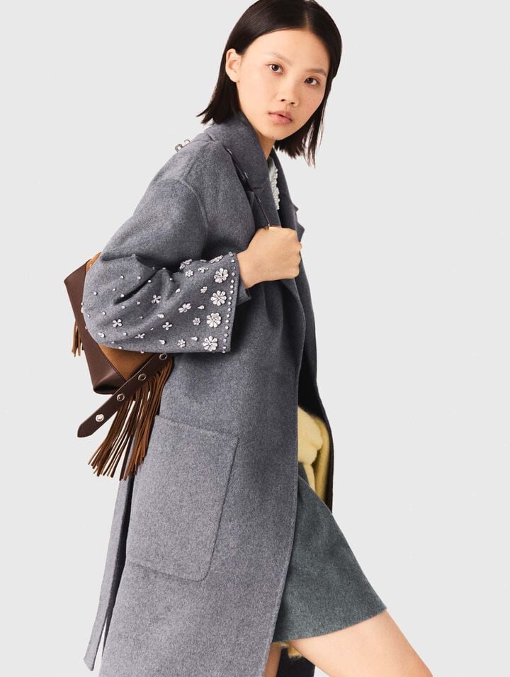Cappotto lungo double face e strass