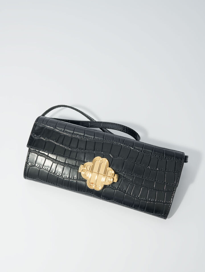 Borsa in pelle goffrata coccodrillo