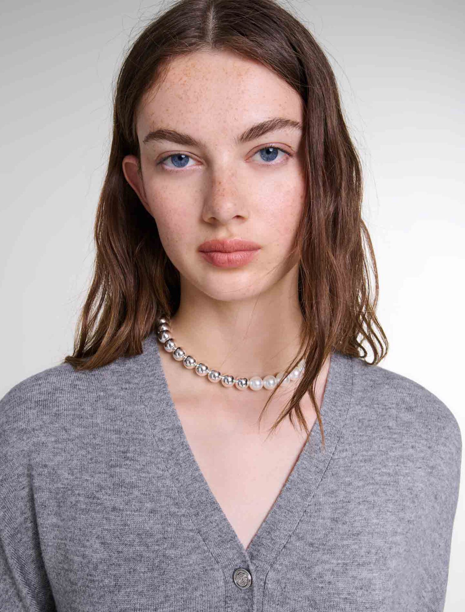 Collana girocollo con mix di perle