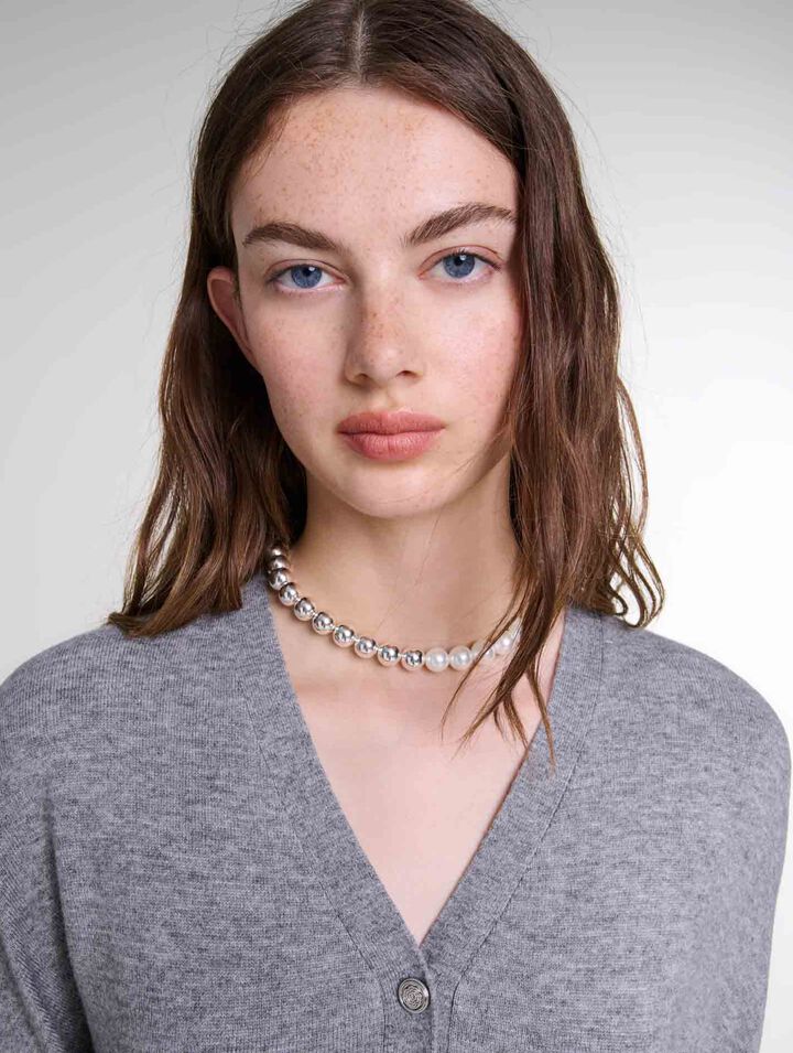 Collana girocollo con mix di perle