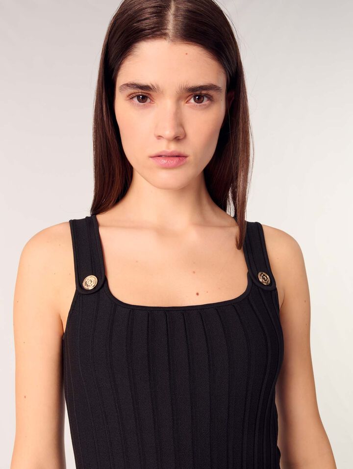 Abito midi in maglia plissettata