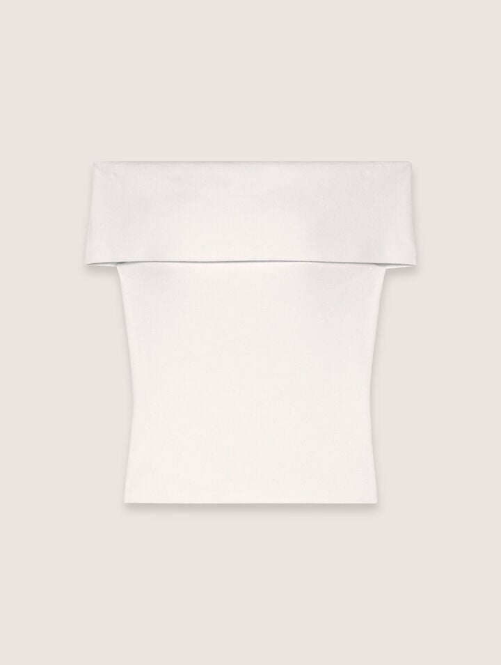Top scollo bardot in maglia a coste