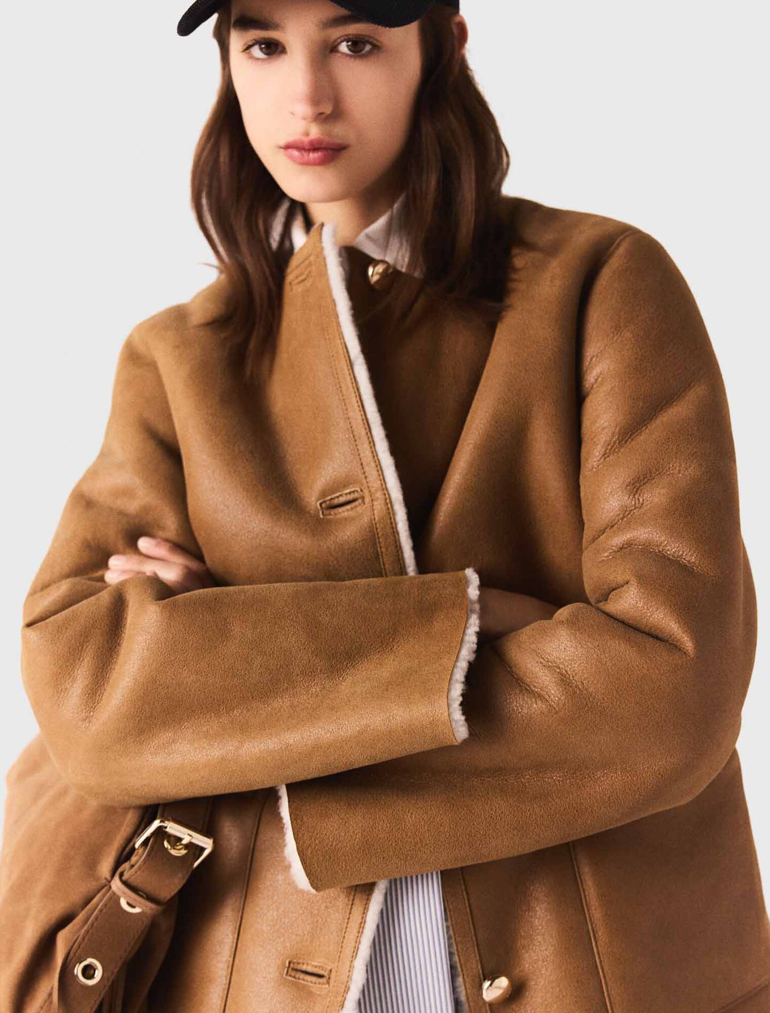 Cappotto reversibile in pelle