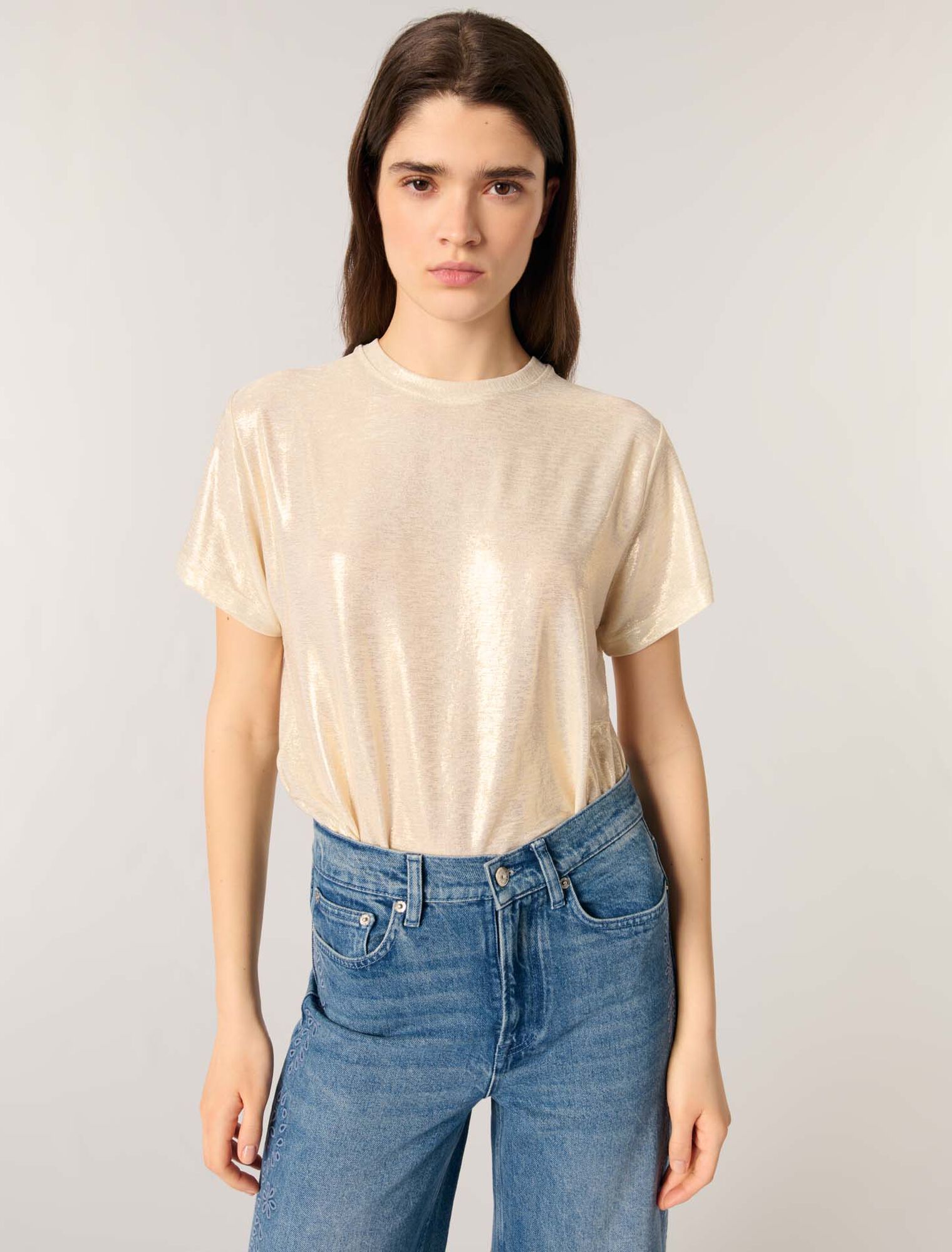 T-shirt in lamé