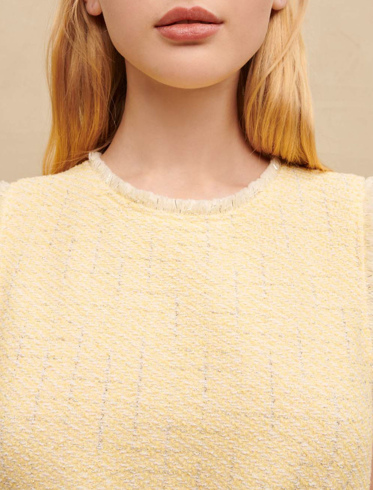 Top senza maniche in tweed lurex