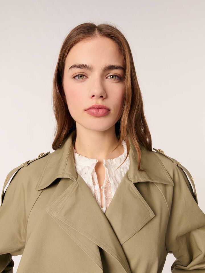 Trench borchie collo rimovibile