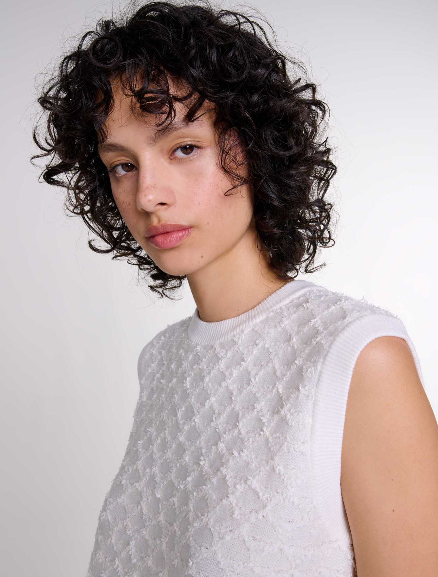 Maglione senza maniche in maglia