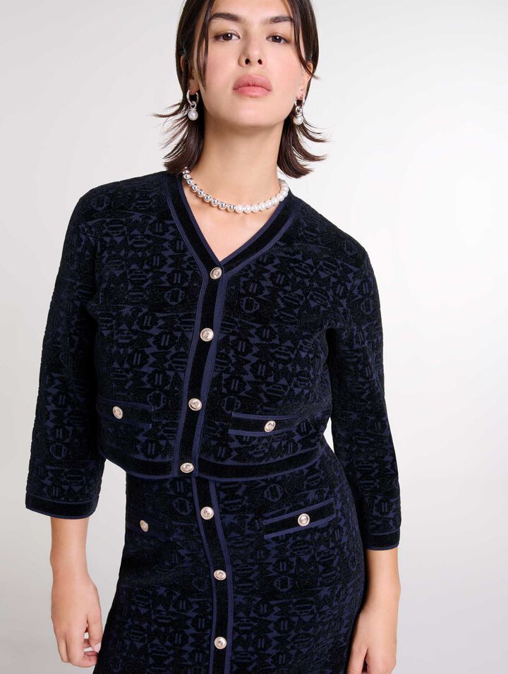 Abito 2 in 1 in maglia vellutata
