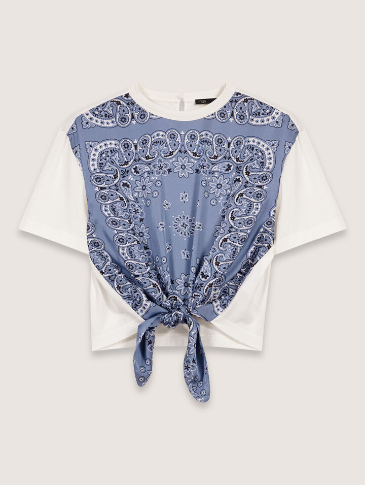 T-shirt annodata con stampa
