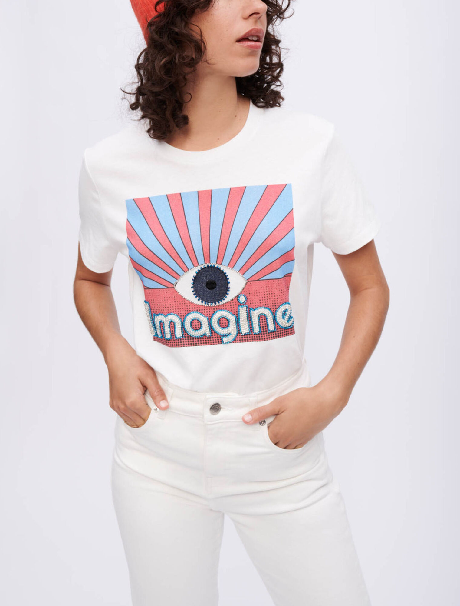 T-shirt serigrafata con strass