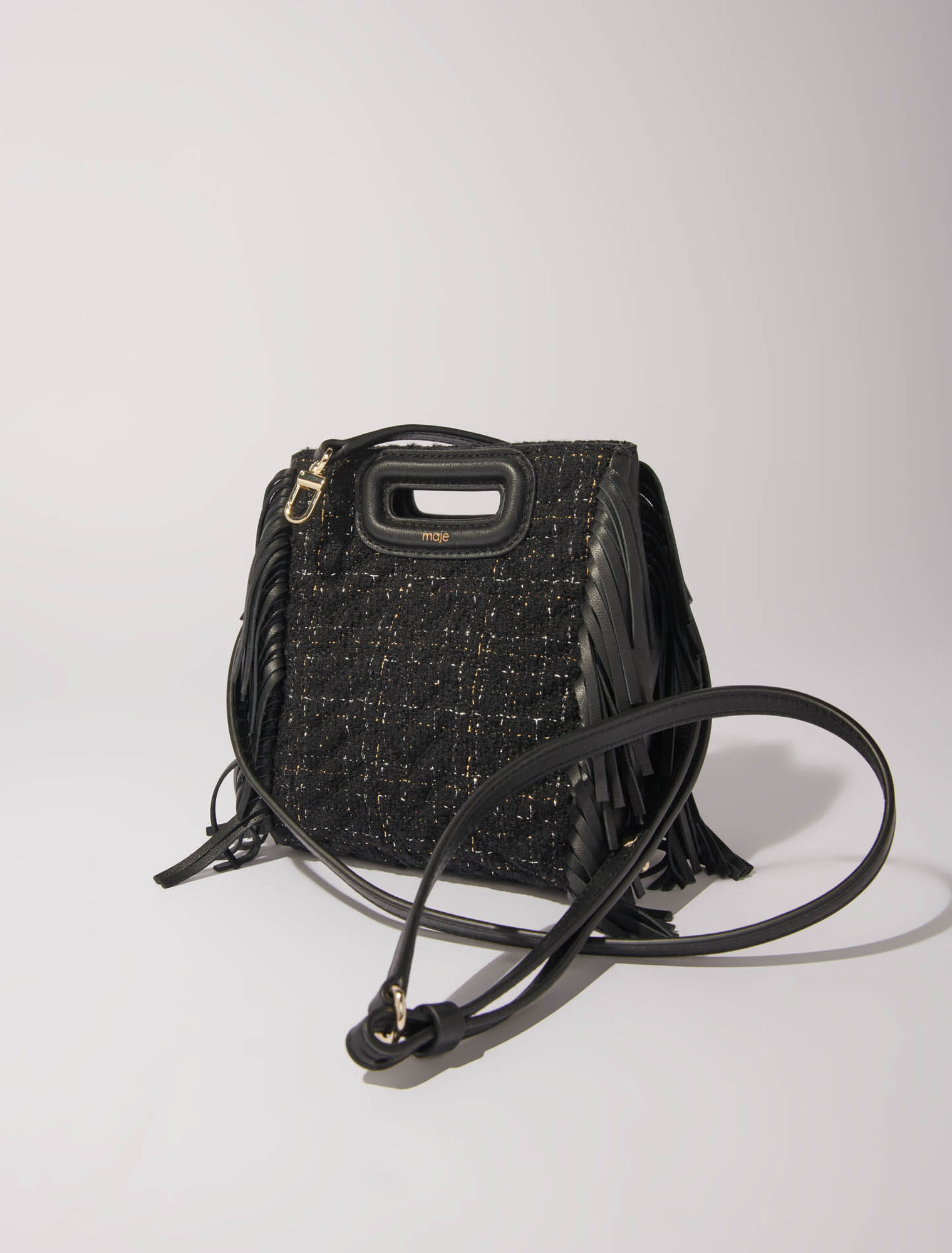 Borsa mini M in tweed trapuntato