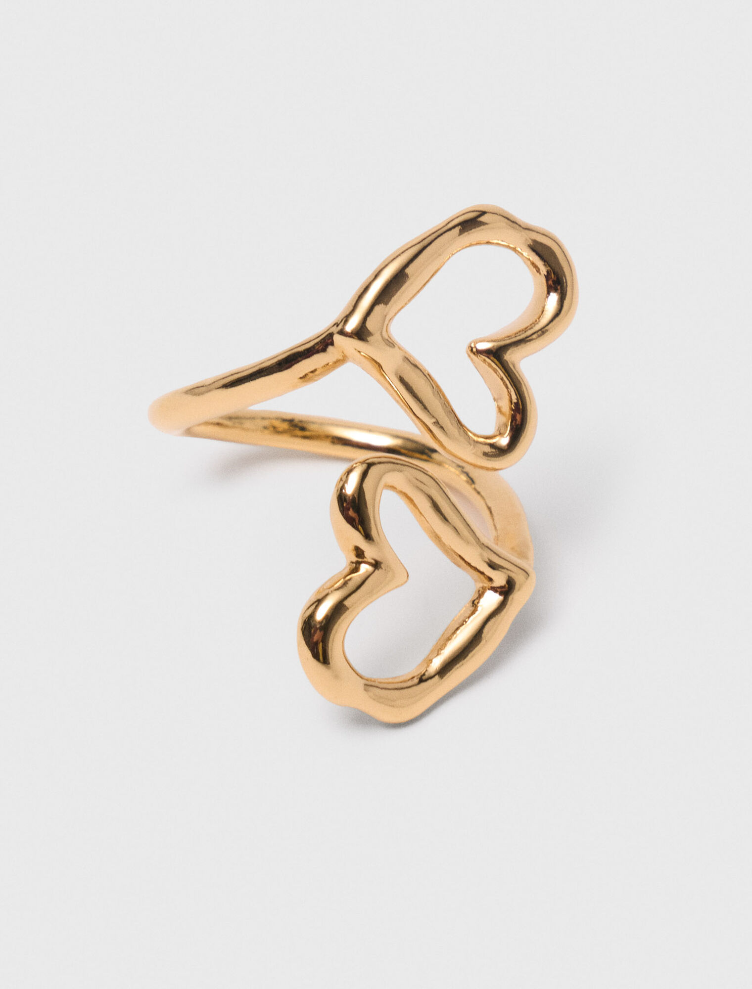 Anello doppio cuore placcato oro