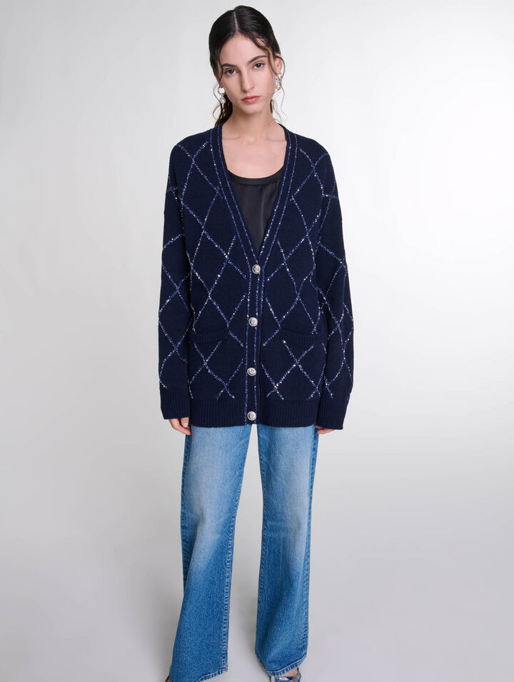 Cardigan lungo in lana