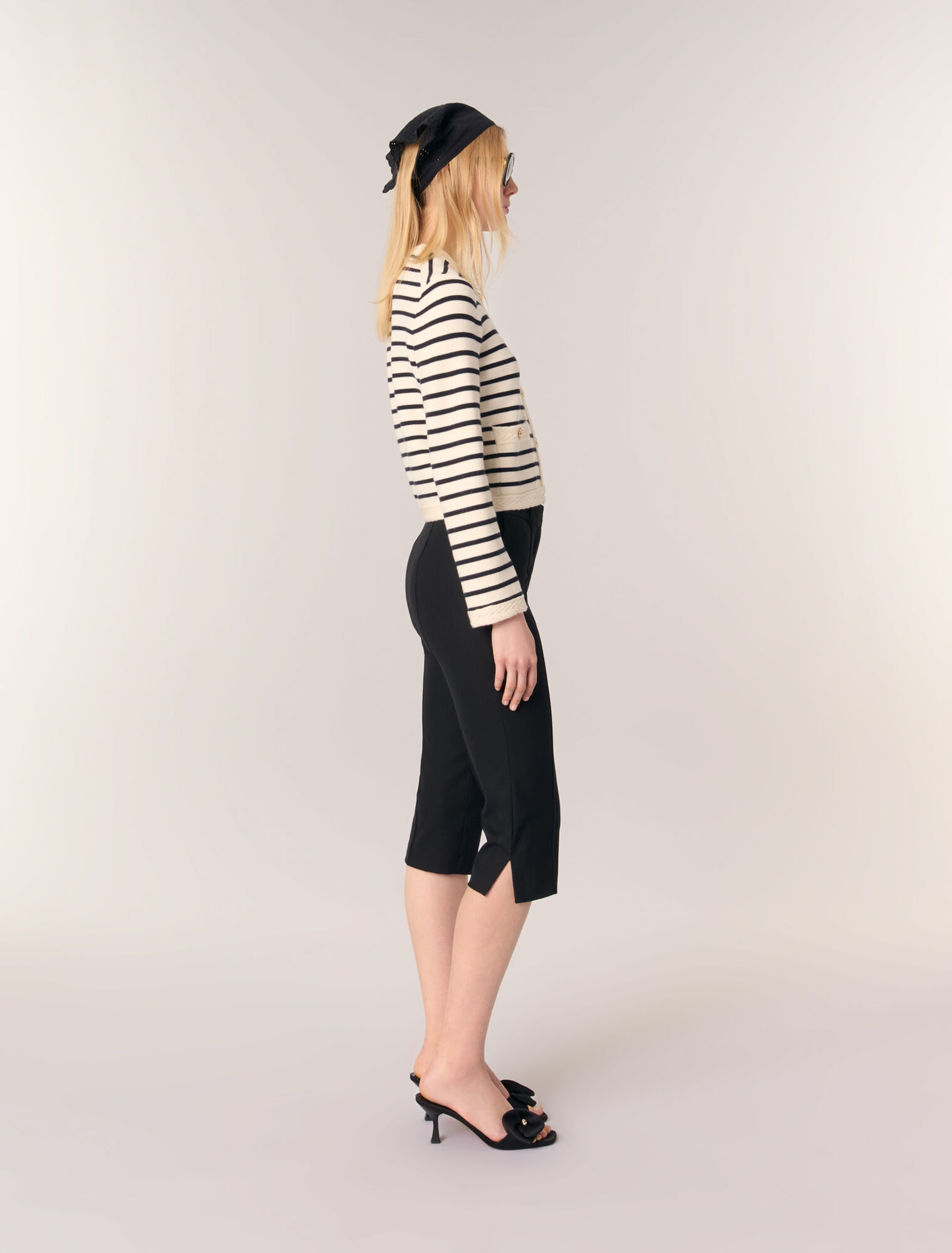 Cardigan in maglia a righe