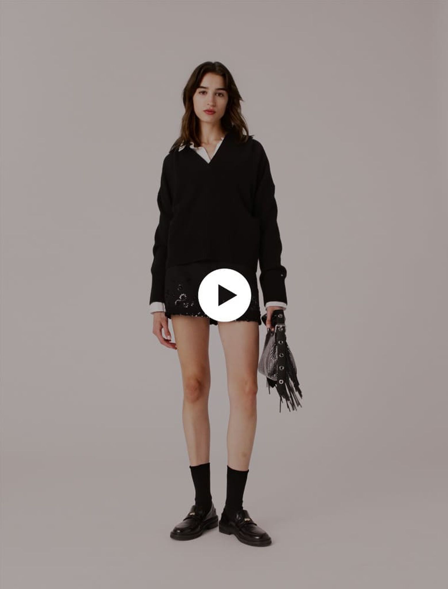 Maglione con collo polo aperto