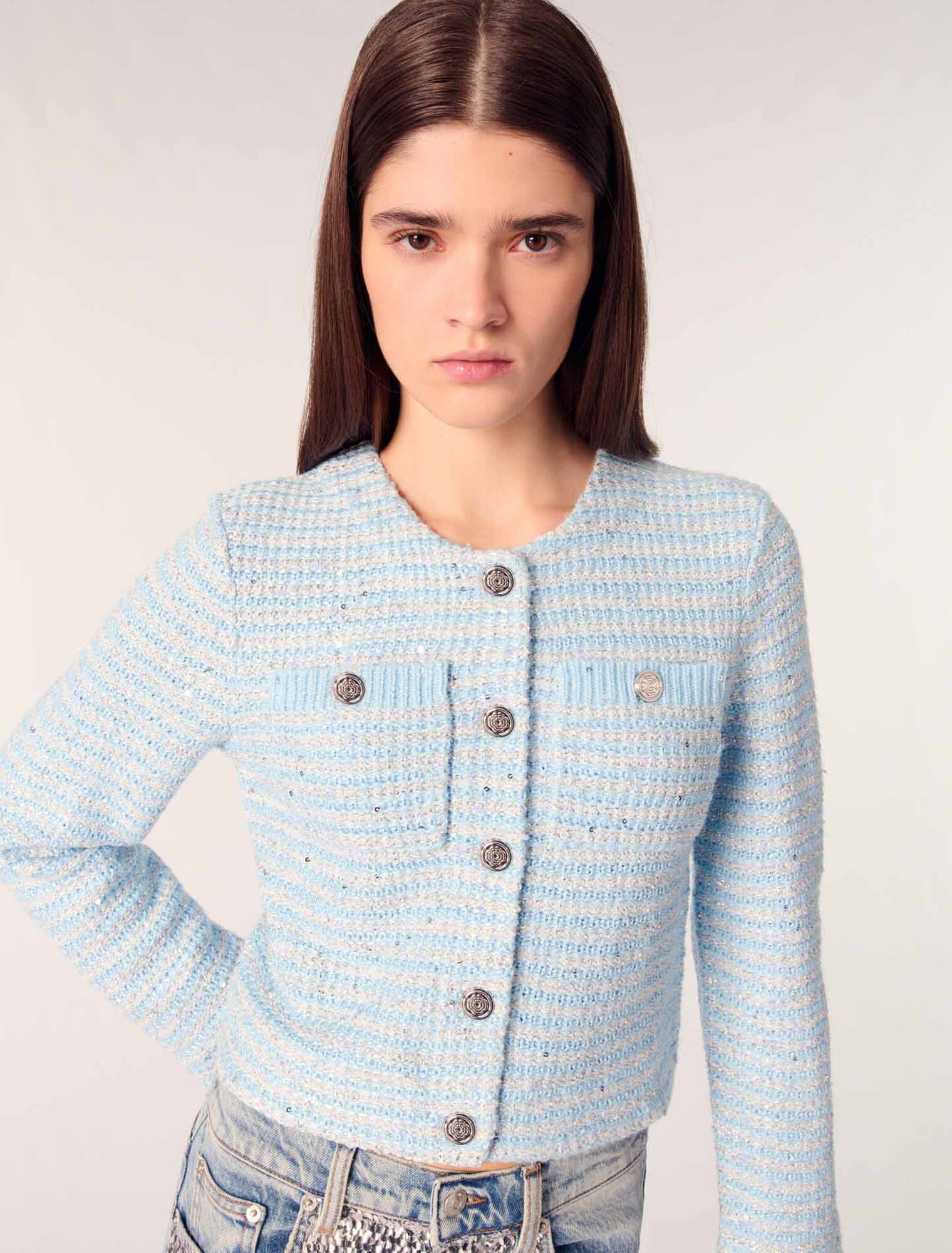 Cardigan con lustrini
