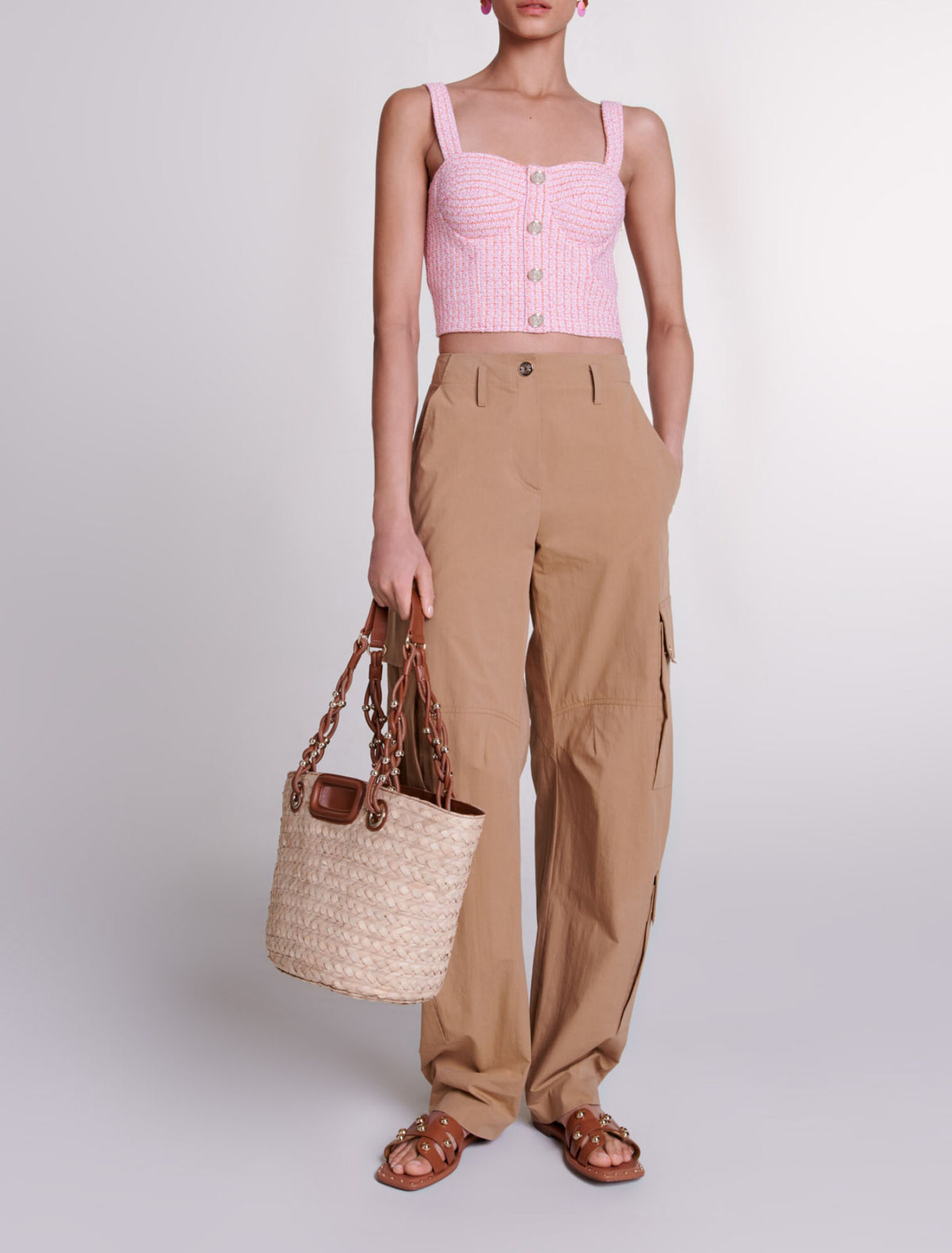 Crop top in tweed