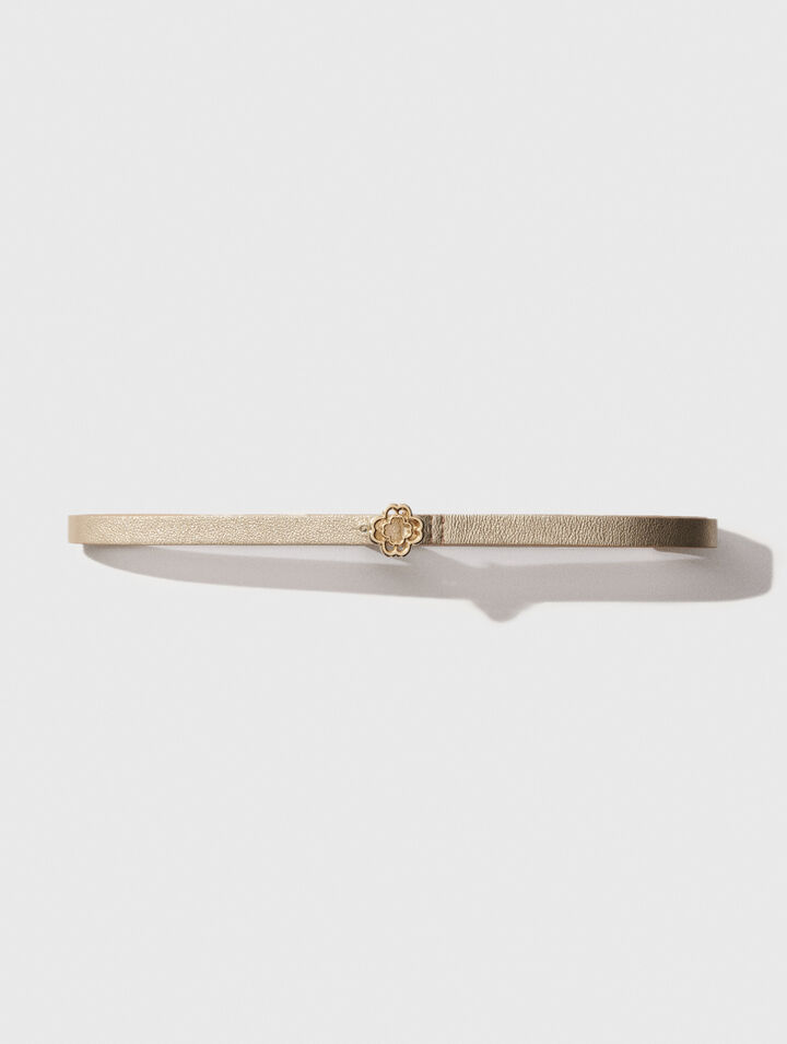 Cintura sottile con fibbia Clover