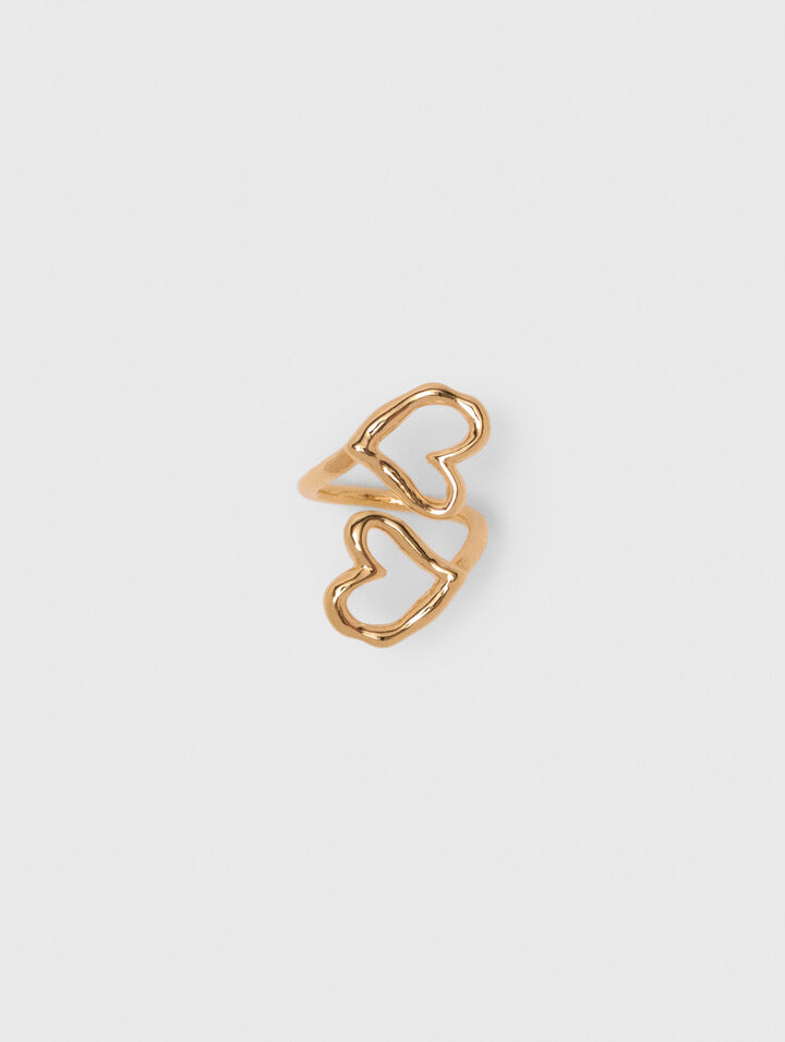 Anello doppio cuore placcato oro