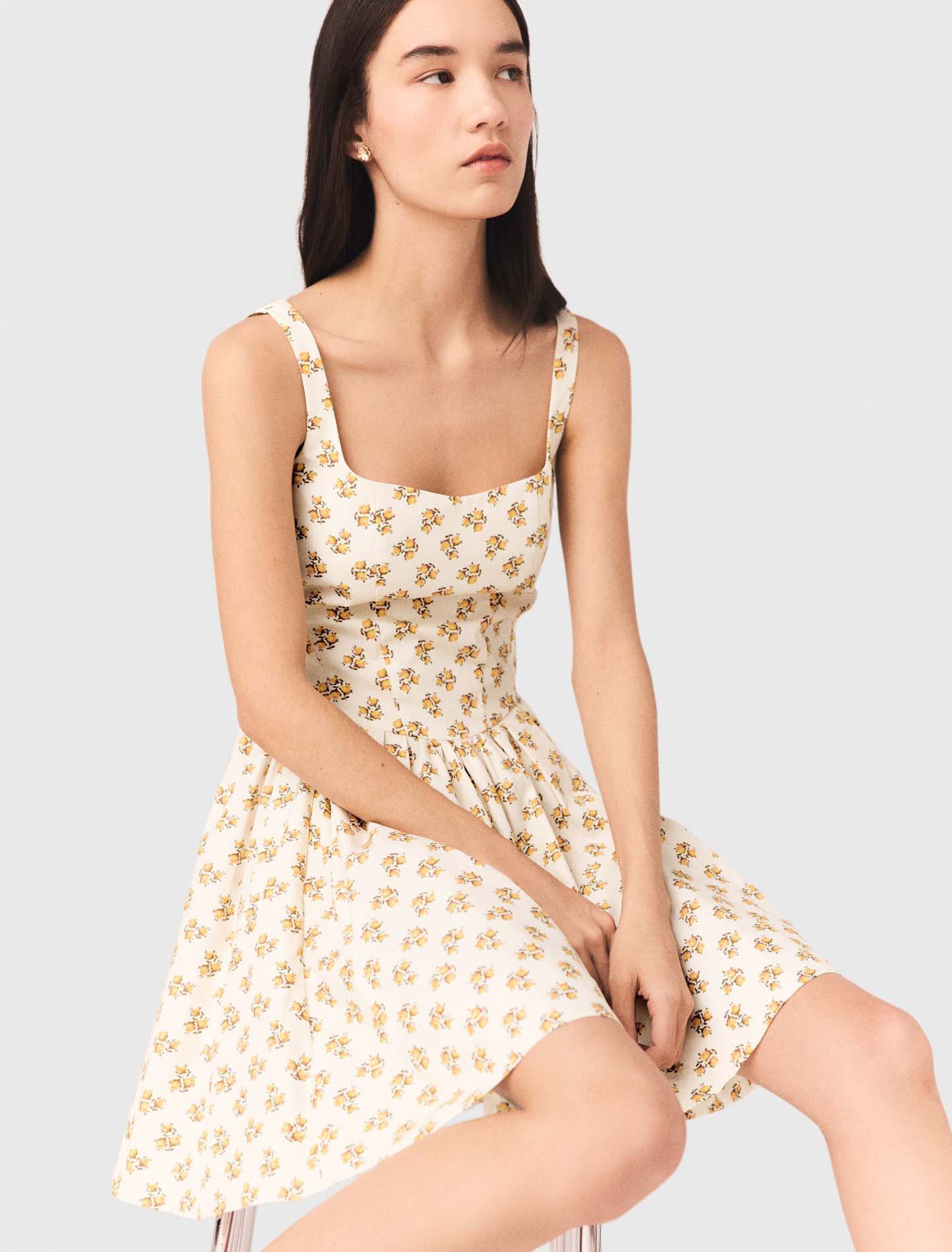 Abito corto svasato con stampa