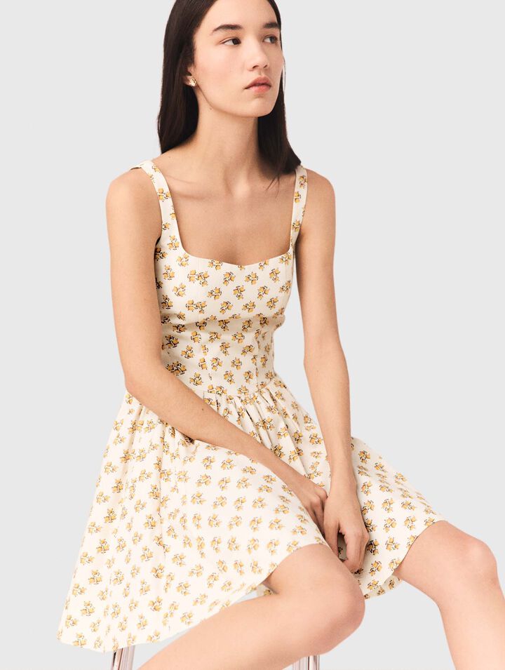 Abito corto svasato con stampa