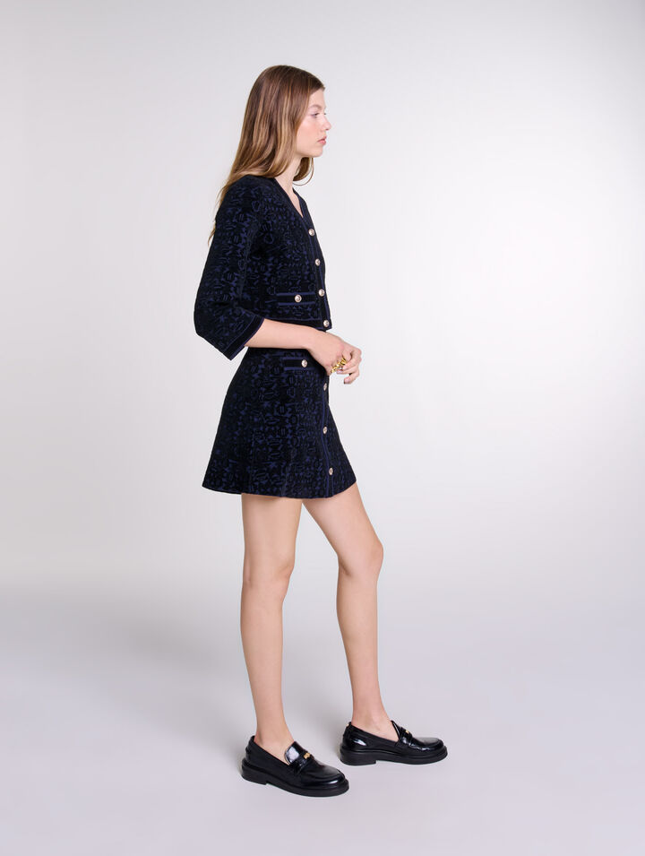 Abito 2 in 1 in maglia vellutata