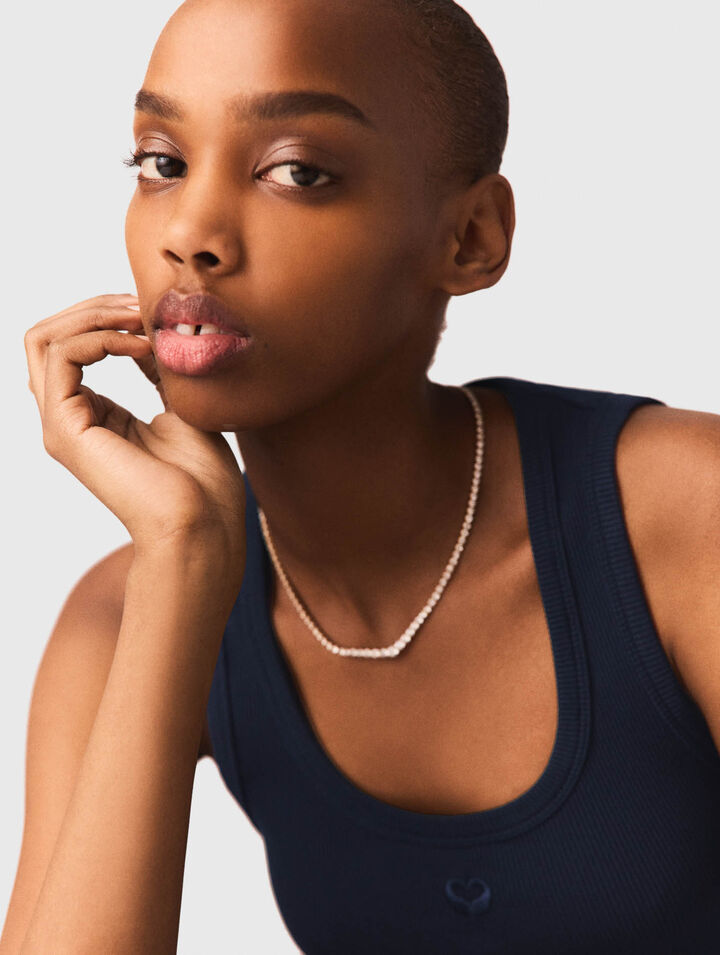 Collana con strass a cascata