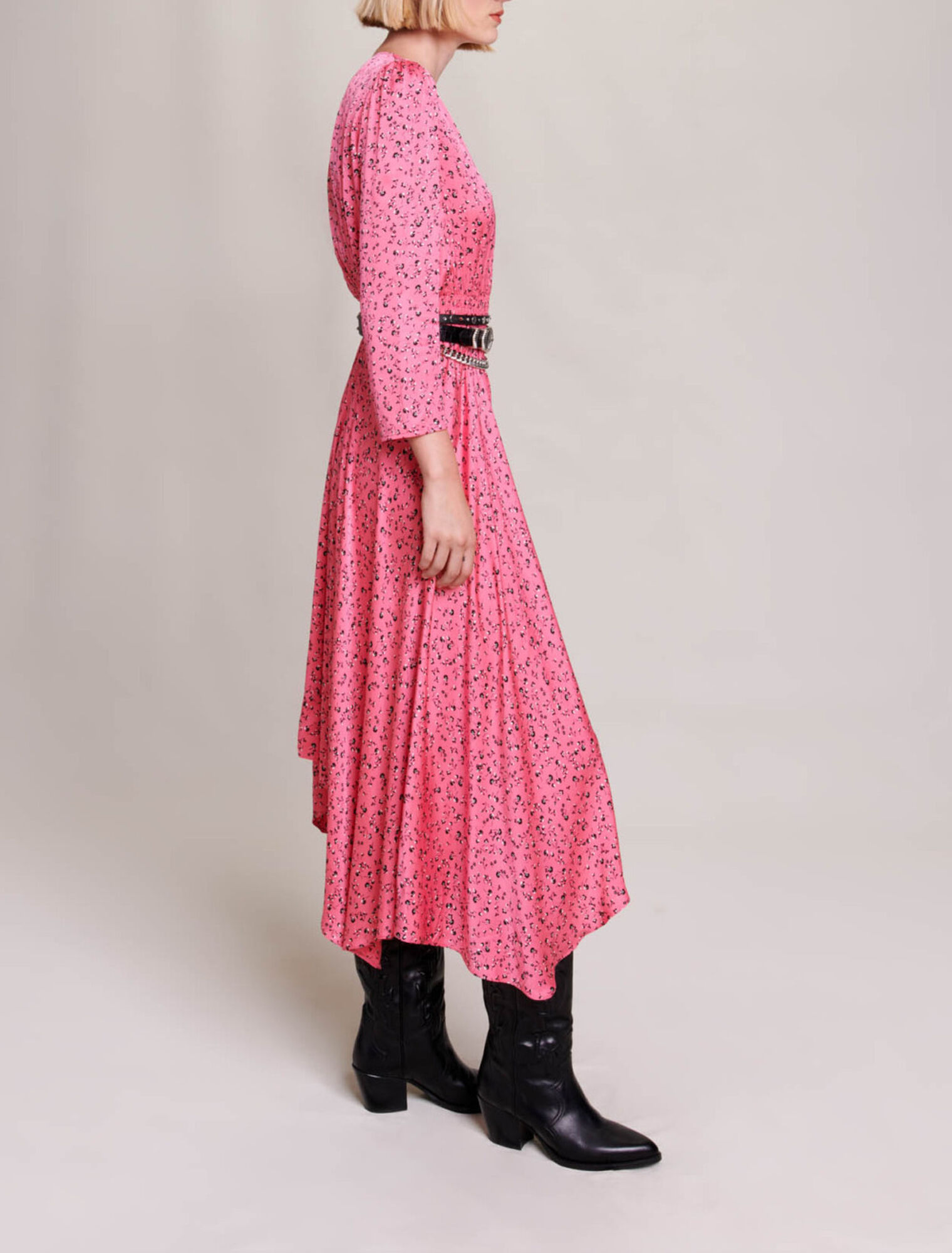 Abito midi con stampa floreale