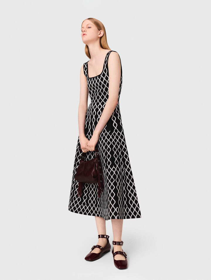 Abito midi in maglia jacquard