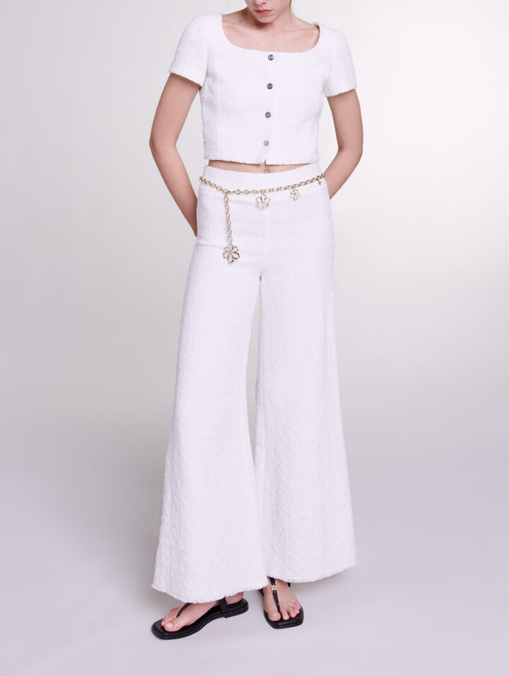 Pantaloni larghi in tweed