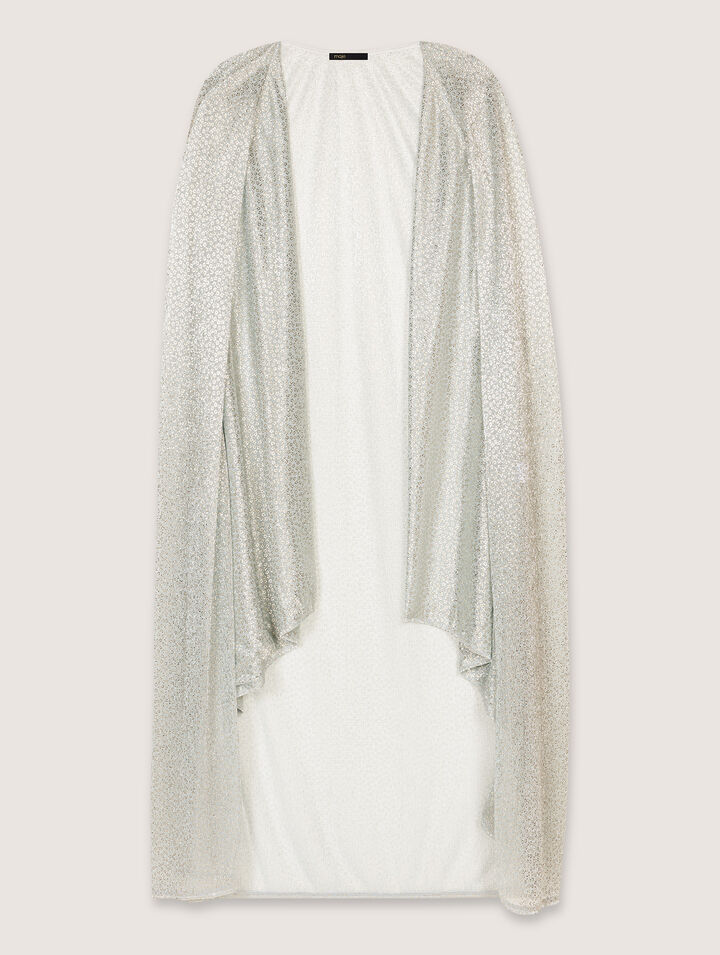 Abito lungo con mantello in lurex
