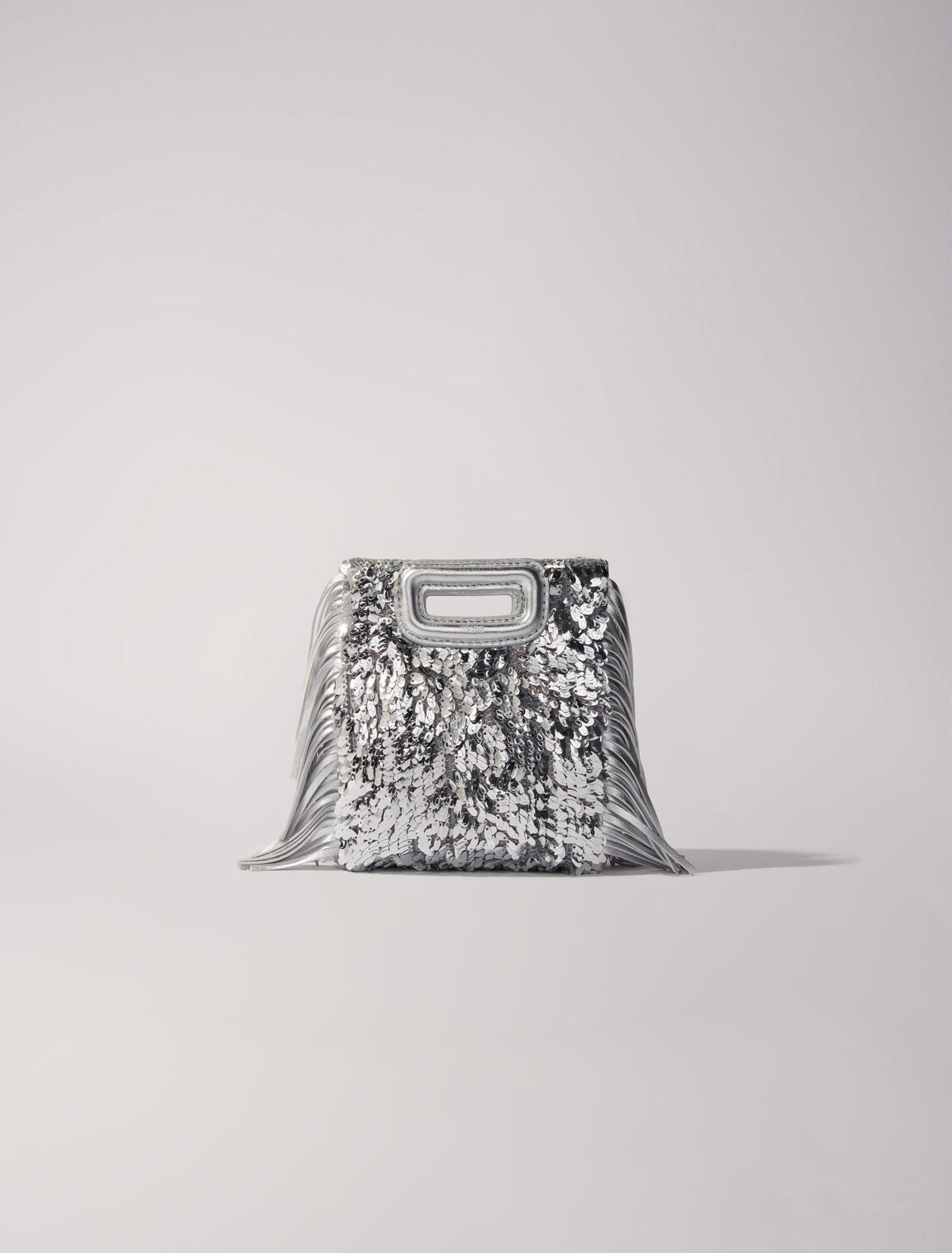 Borsa M mini in lustrini argentati
