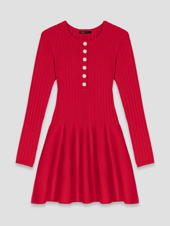 Abito in maglia con gonna svasata