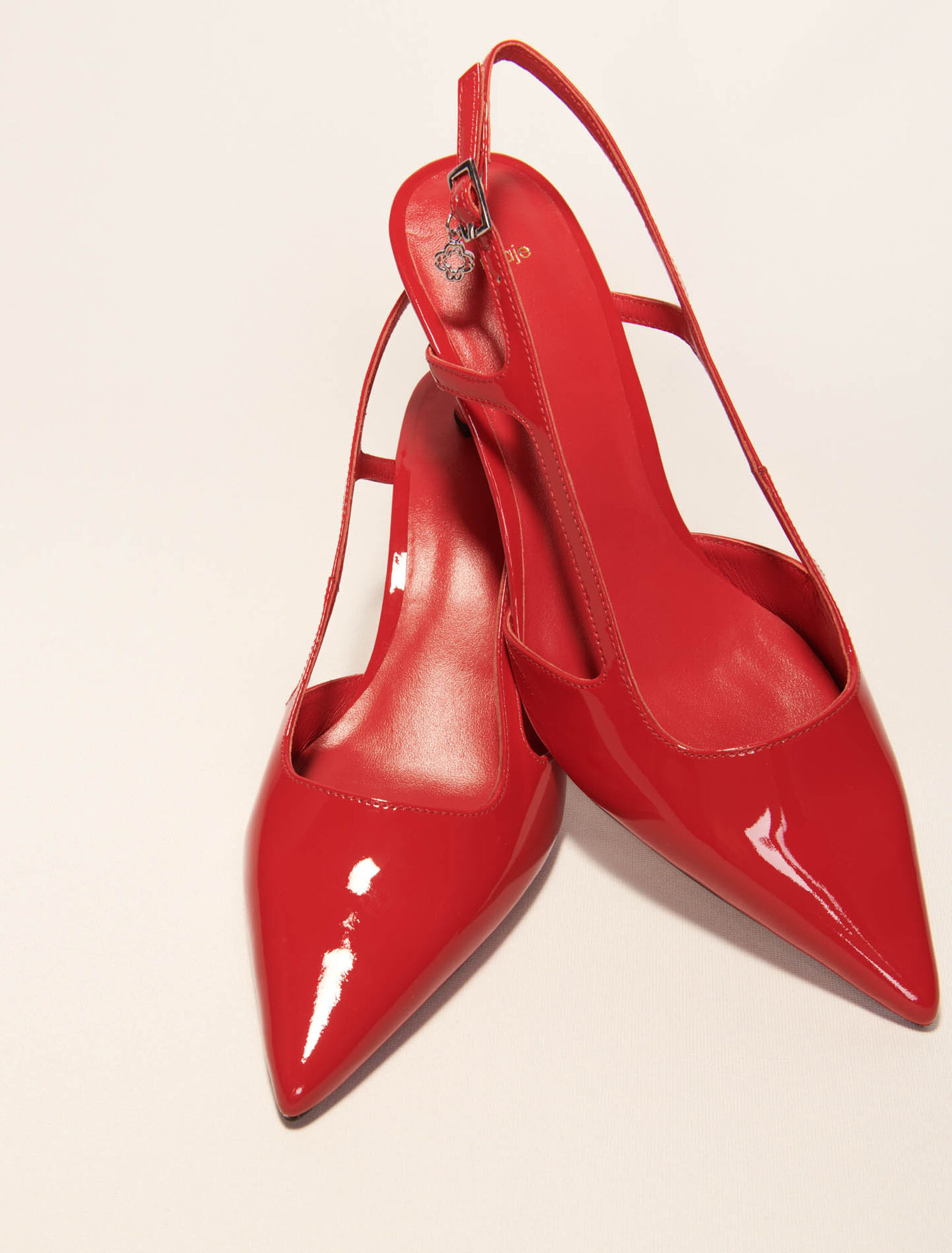 Décolleté slingback pelle vernice