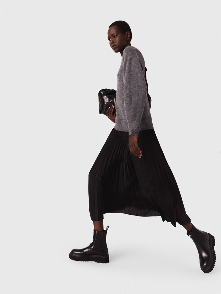 Abito lungo bimateriale