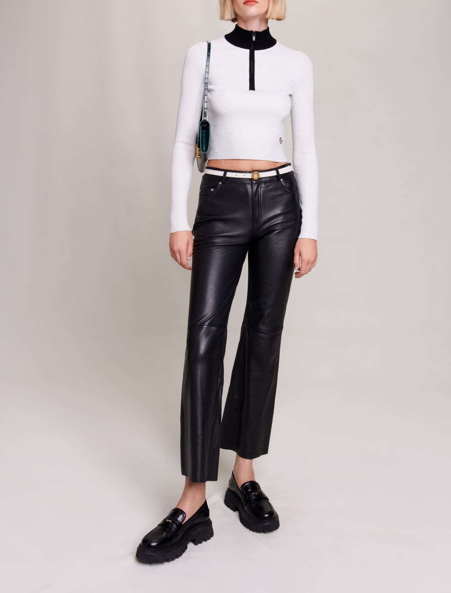 Pull corto in maglia fantasia