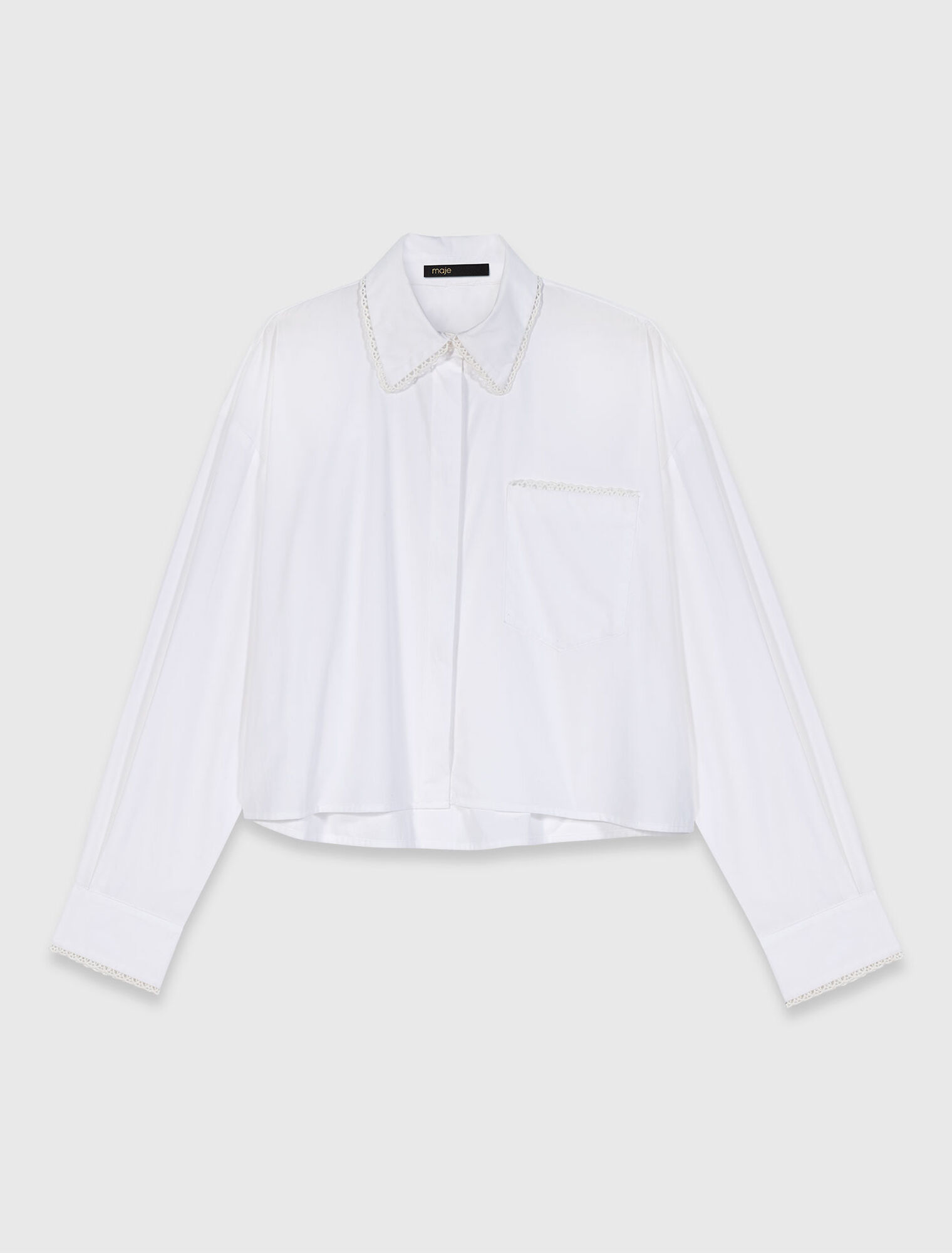 Camicia con colletto in crochet