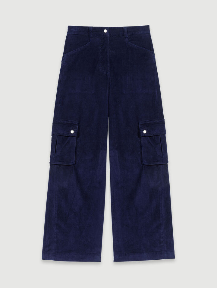 Pantaloni cargo in velluto