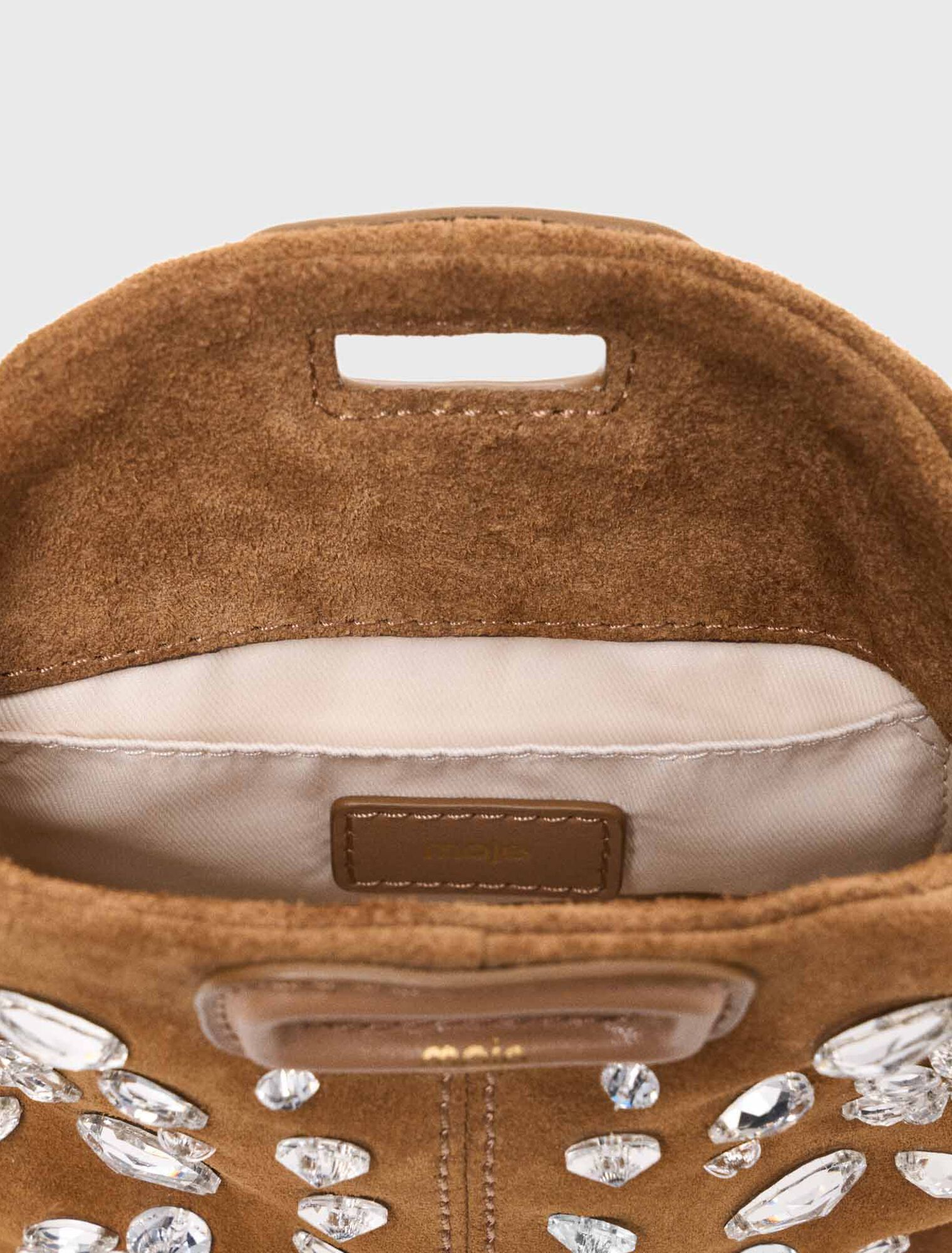 Borsa Miss M in micro suede con strass