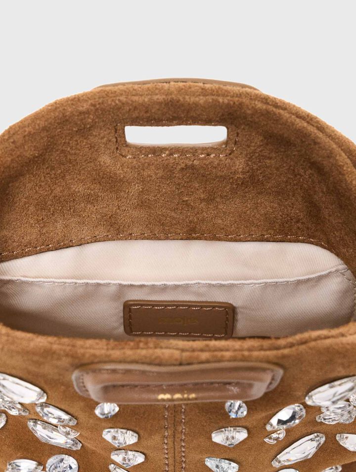 Borsa Miss M in micro suede con strass